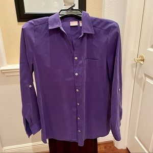 Pure Purple silk button down shirt